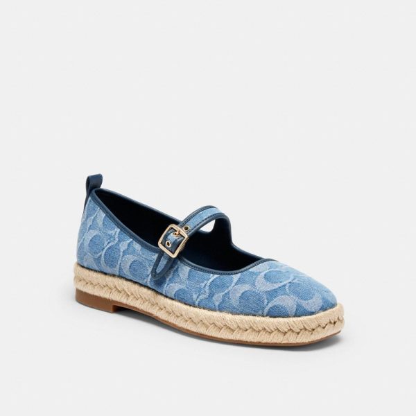 Coach Outlet Mary Jane Espadrille In Signature Denim - Preorder