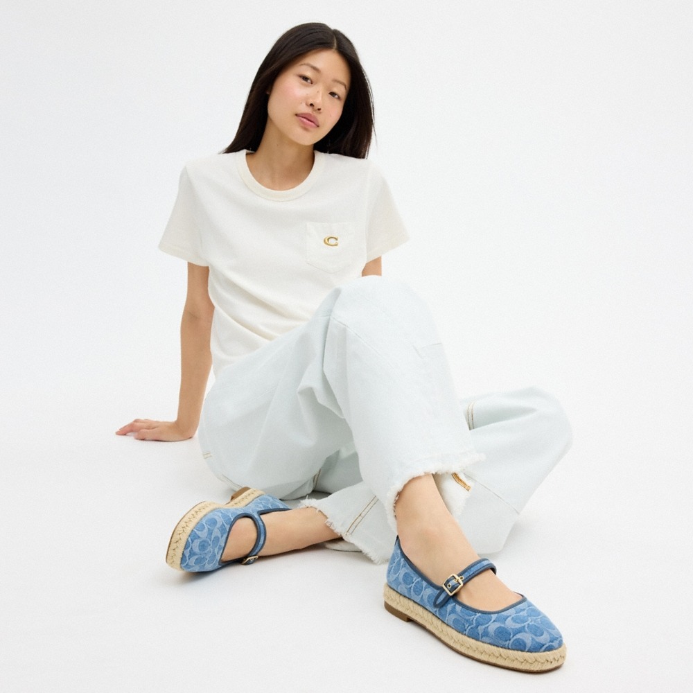 Coach Outlet Mary Jane Espadrille In Signature Denim - Preorder - Image 6
