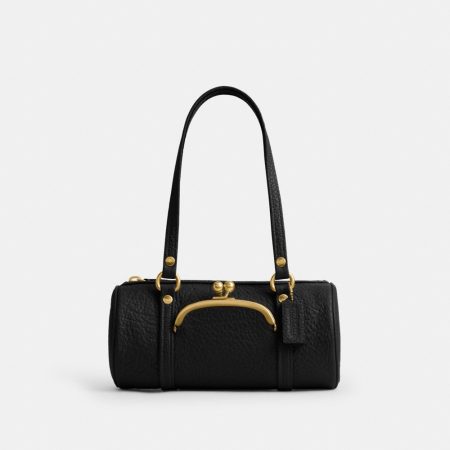 Coach Kisslock Barrel Bag 28 - Preorder — Brass/Black