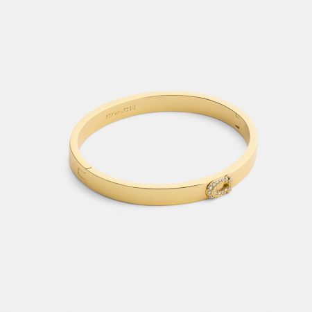 Coach Pavé C Hinged Bangle - Preorder — Brass