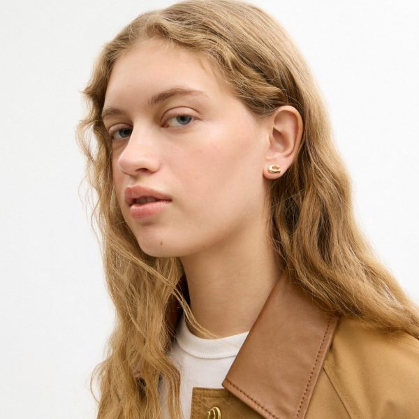 Coach Enamel Signature Stud Earrings - Preorder