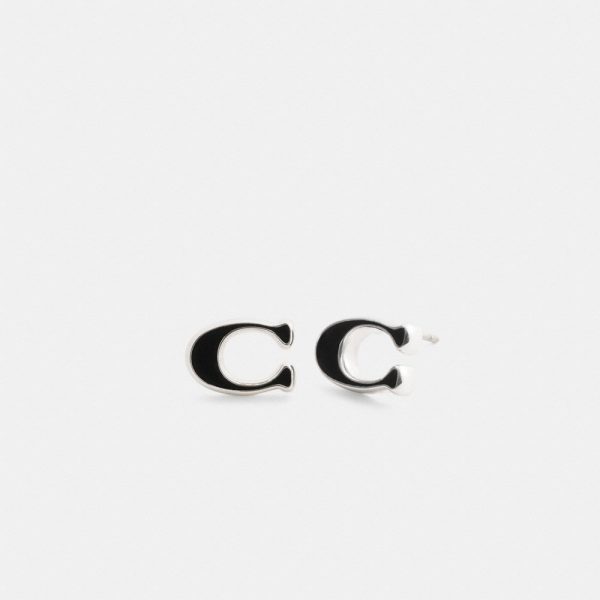 Coach Enamel Signature Stud Earrings - Preorder