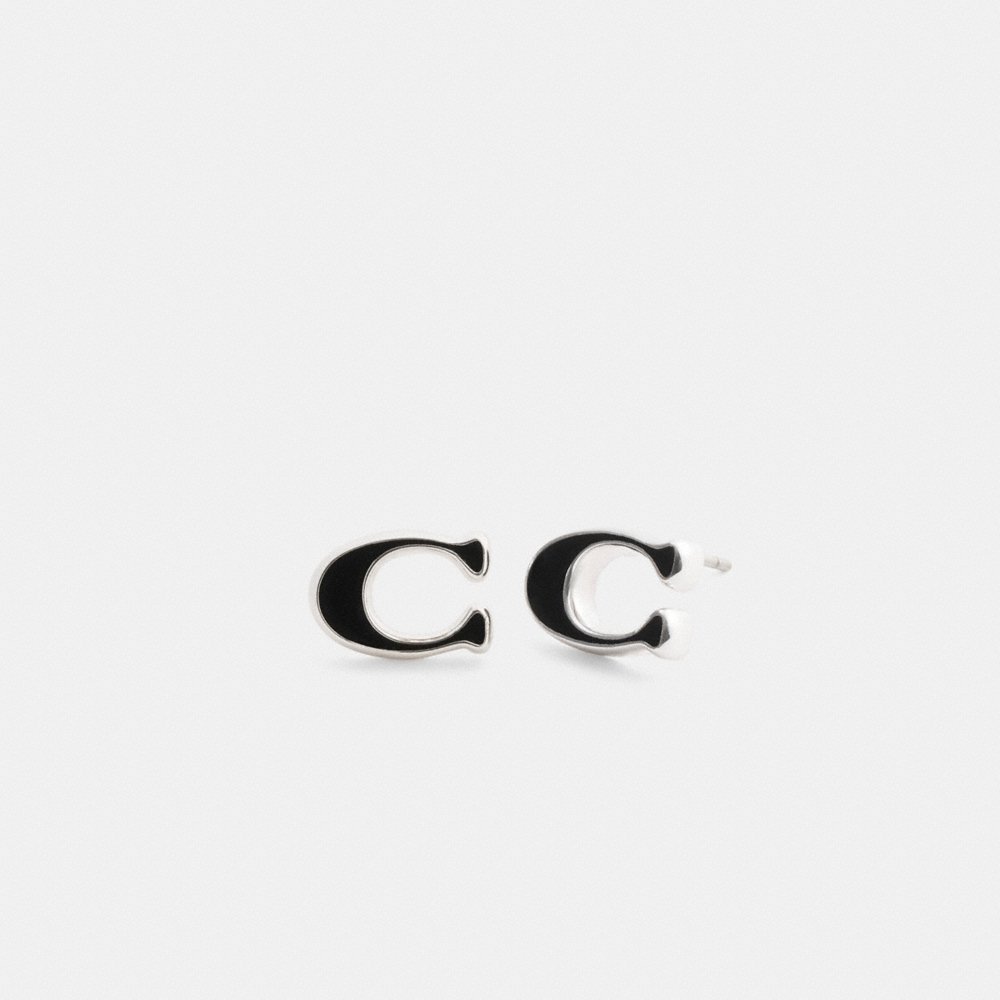 Coach Enamel Signature Stud Earrings - Preorder
