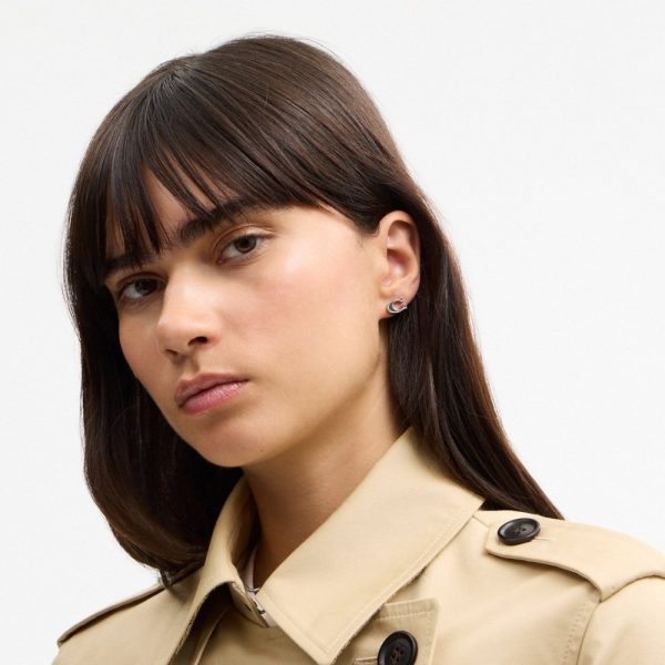 Coach Enamel Signature Stud Earrings - Preorder