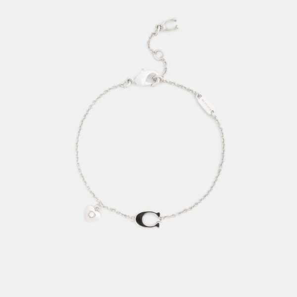 Coach Enamel Signature Heart Charm Linear Bracelet - Preorder