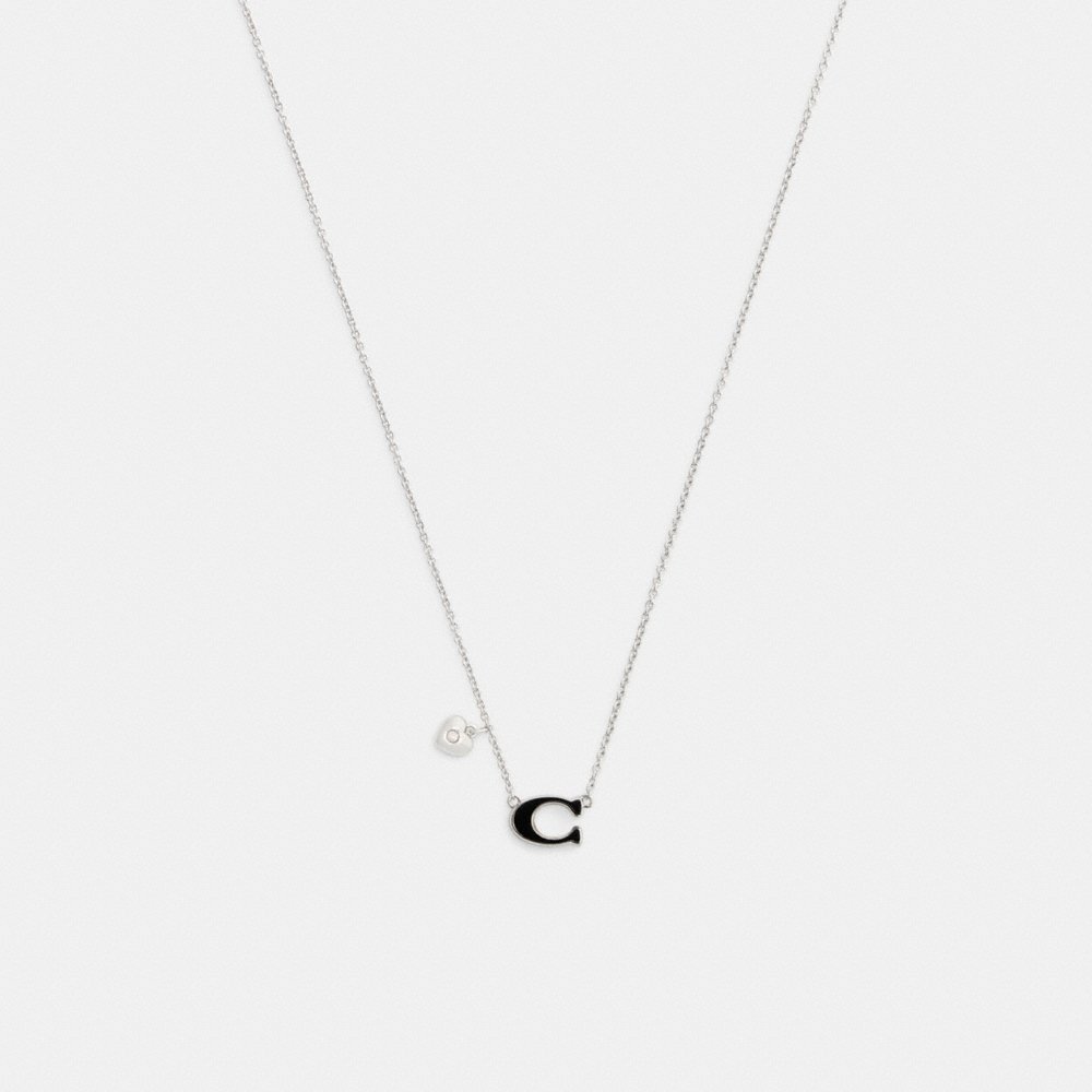 Coach Enamel Signature Heart Charm Pendant Necklace - Preorder