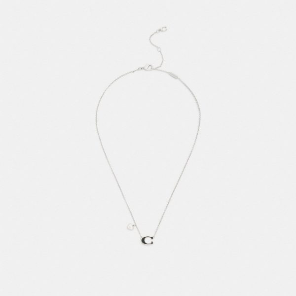 Coach Enamel Signature Heart Charm Pendant Necklace - Preorder