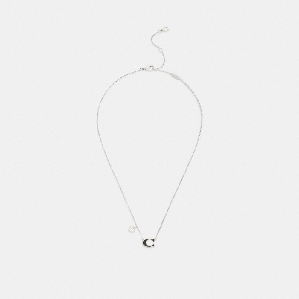 Coach Enamel Signature Heart Charm Pendant Necklace - Preorder