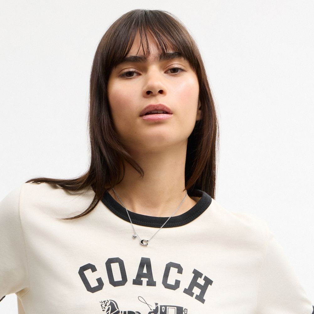 Coach Enamel Signature Heart Charm Pendant Necklace - Preorder