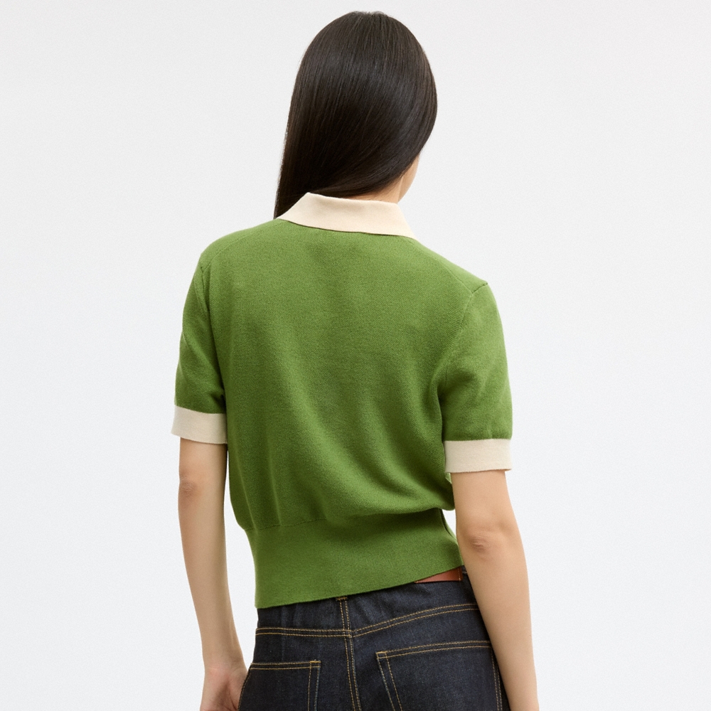Coach Outlet Knit Polo In Organic Cotton - Preorder