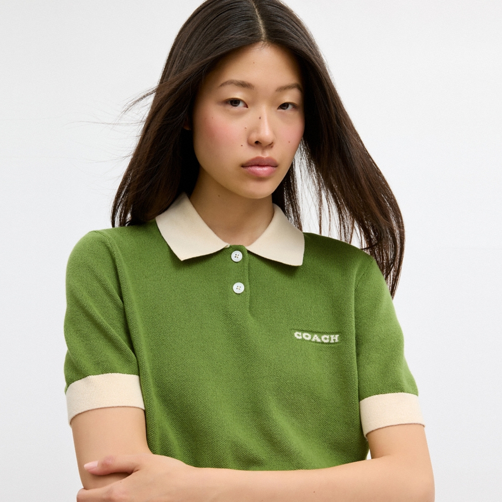 Coach Outlet Knit Polo In Organic Cotton - Preorder