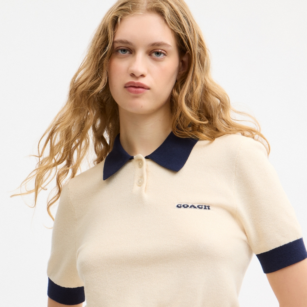 Coach Outlet Knit Polo In Organic Cotton - Preorder