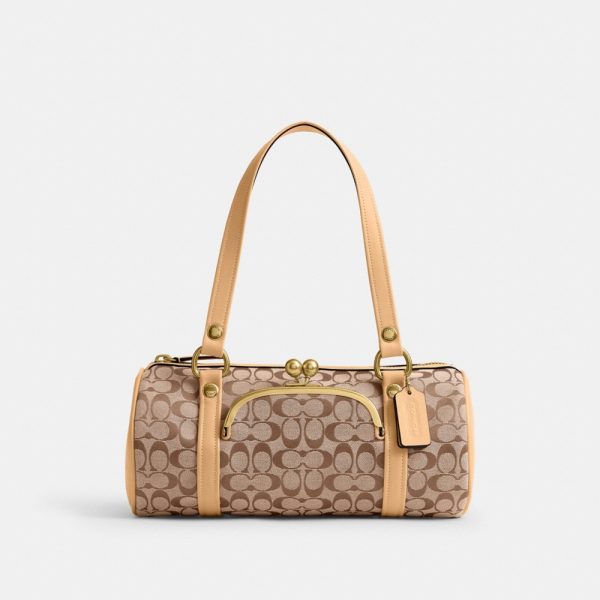 Coach Kisslock Barrel Bag In Signature Jacquard - Preorder