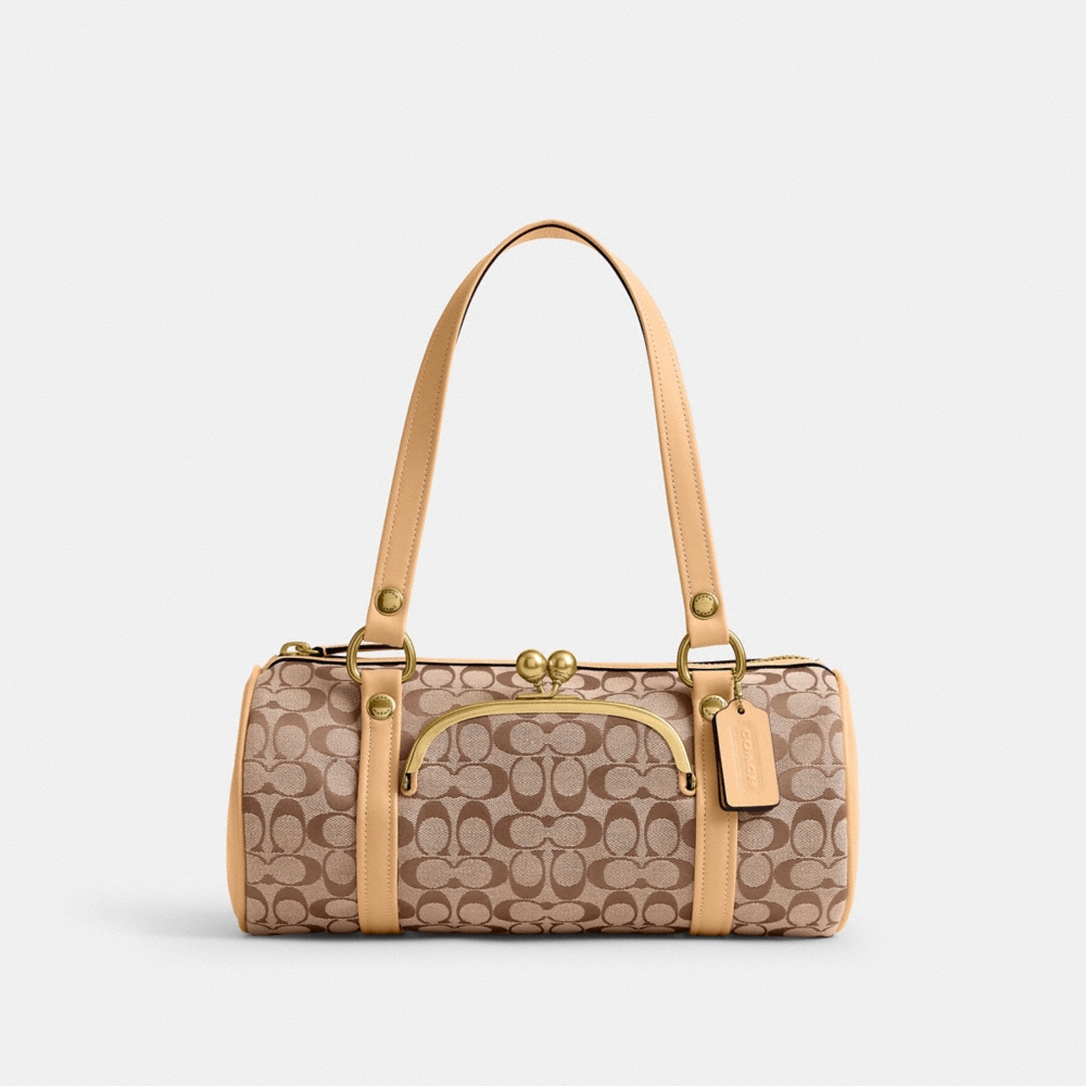 Coach Kisslock Barrel Bag In Signature Jacquard - Preorder