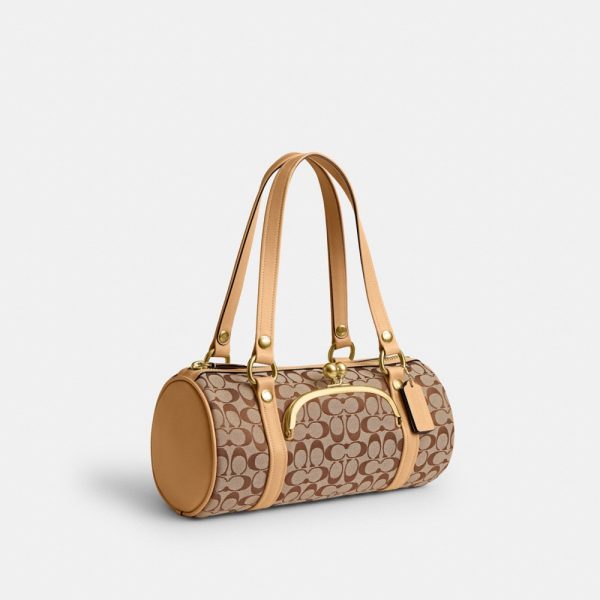 Coach Kisslock Barrel Bag In Signature Jacquard - Preorder
