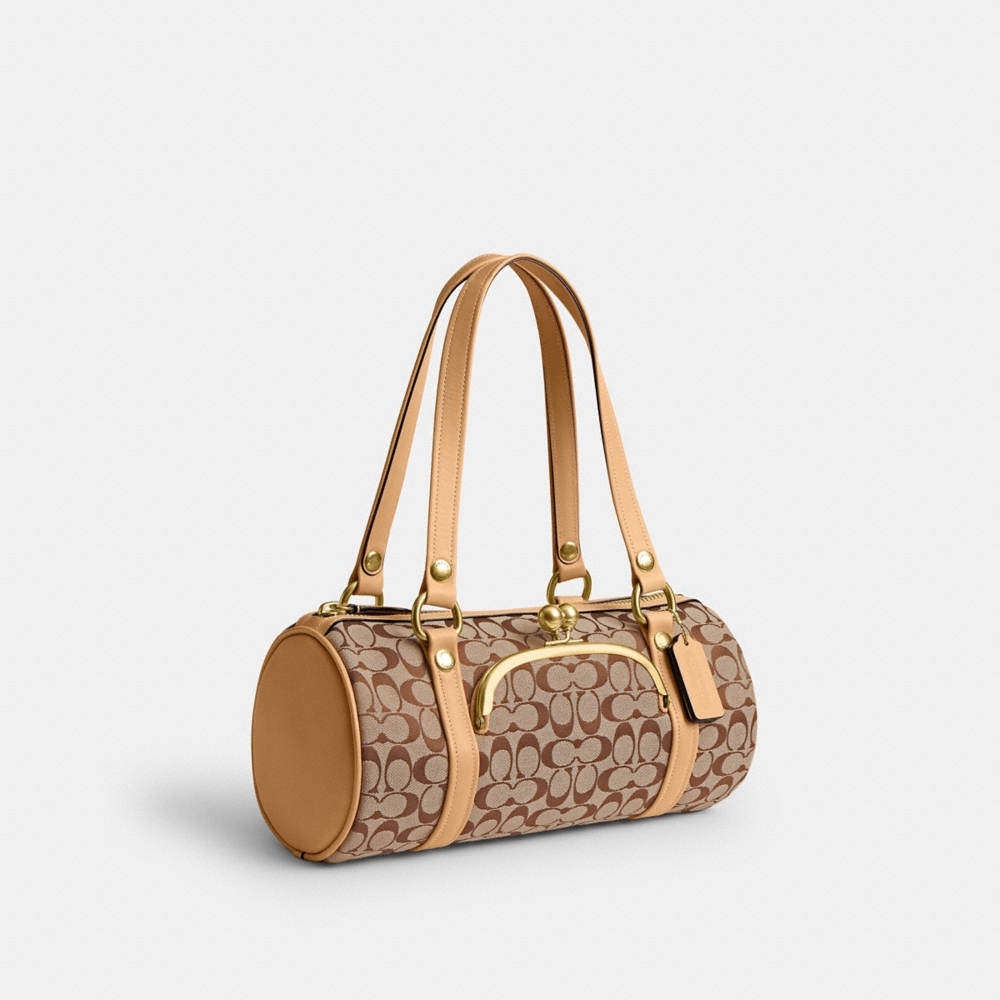 Coach Kisslock Barrel Bag In Signature Jacquard - Preorder - Image 2