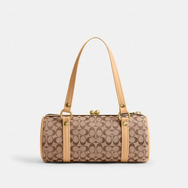 Coach Kisslock Barrel Bag In Signature Jacquard - Preorder
