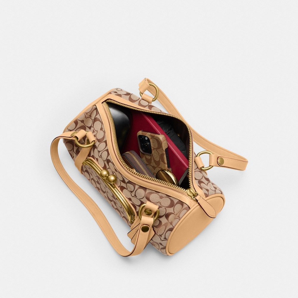 Coach Kisslock Barrel Bag In Signature Jacquard - Preorder - Image 4