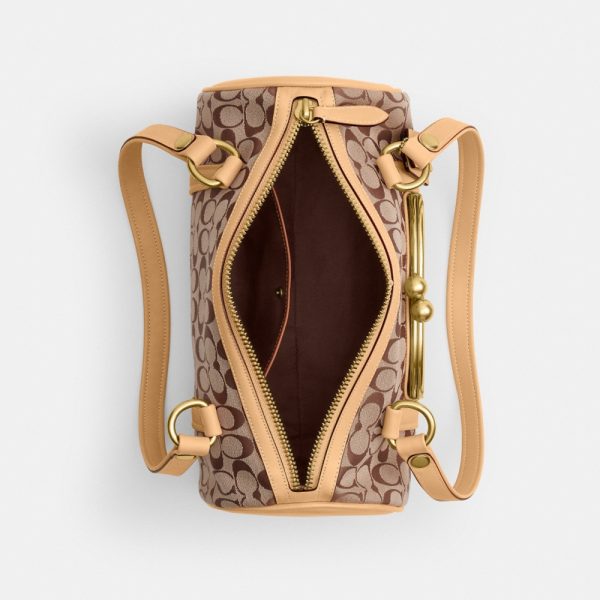 Coach Kisslock Barrel Bag In Signature Jacquard - Preorder