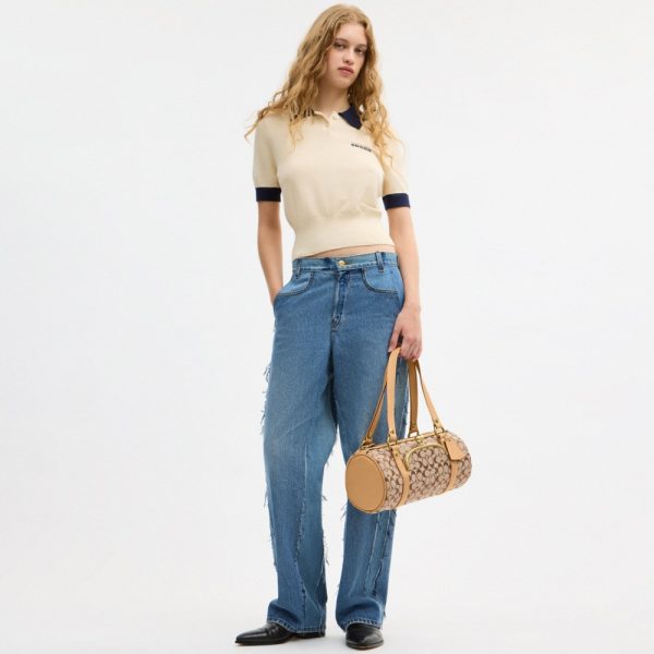 Coach Kisslock Barrel Bag In Signature Jacquard - Preorder