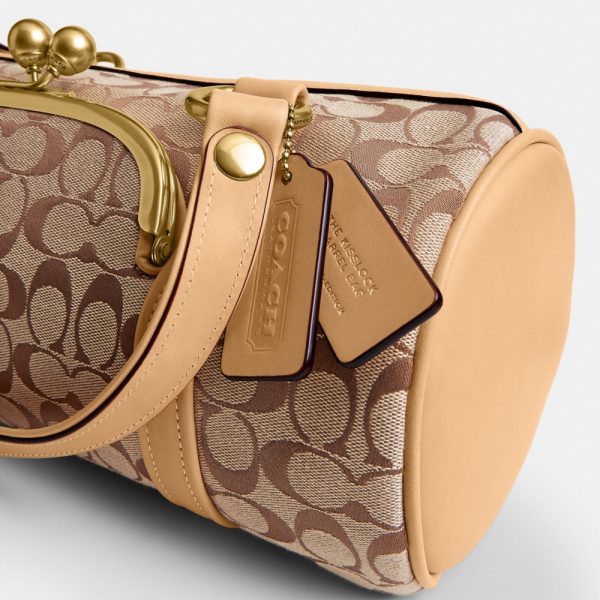 Coach Kisslock Barrel Bag In Signature Jacquard - Preorder