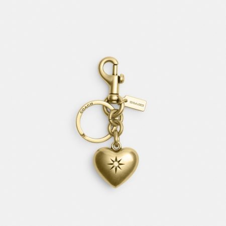 Coach Outlet Heart Bag Charm - Preorder — Brass/Brass