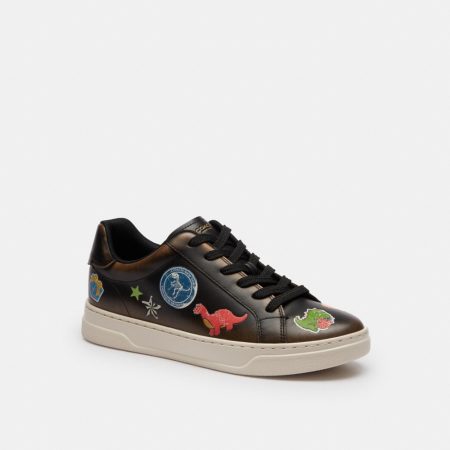Coach Outlet Rexy 10 Th Birthday High Line Sneaker With Sticker Print - Preorder — Black Multi/Silver