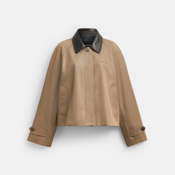 Coach Outlet Swing Trench Coat With Leather Collar - Preorder