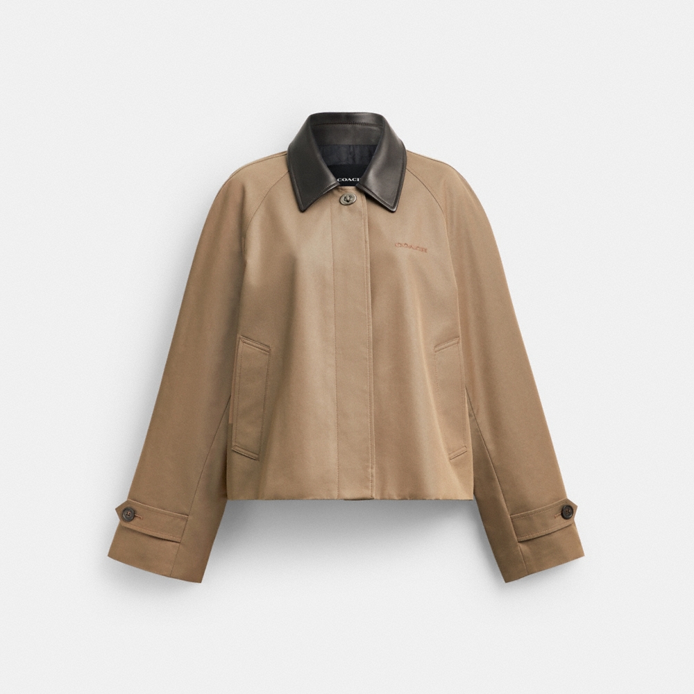 Coach Outlet Swing Trench Coat With Leather Collar - Preorder