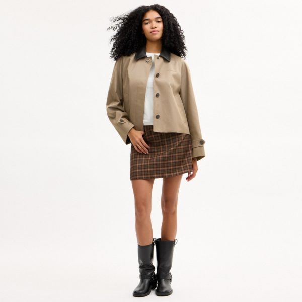 Coach Outlet Swing Trench Coat With Leather Collar - Preorder