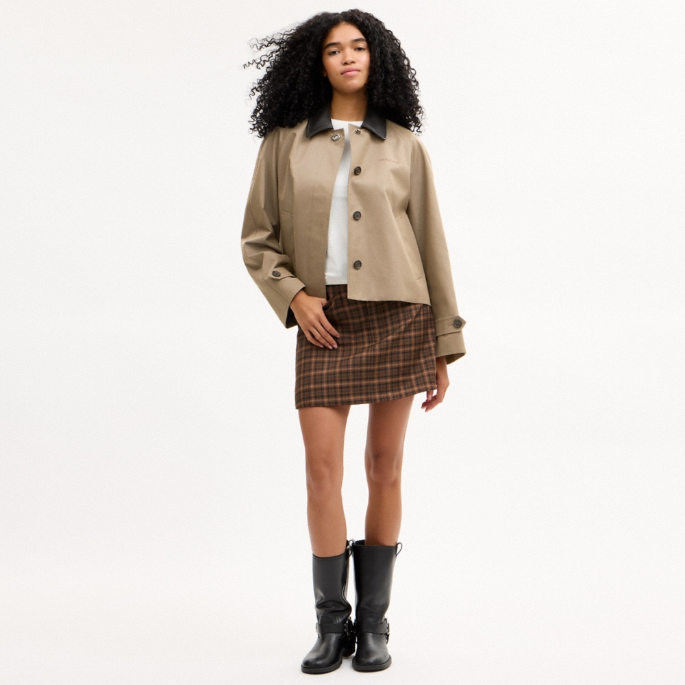 Coach Outlet Swing Trench Coat With Leather Collar - Preorder