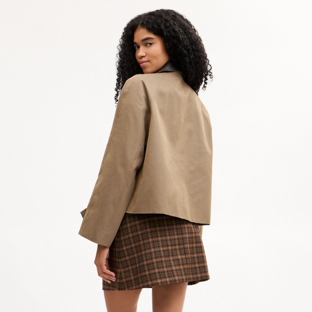 Coach Outlet Swing Trench Coat With Leather Collar - Preorder