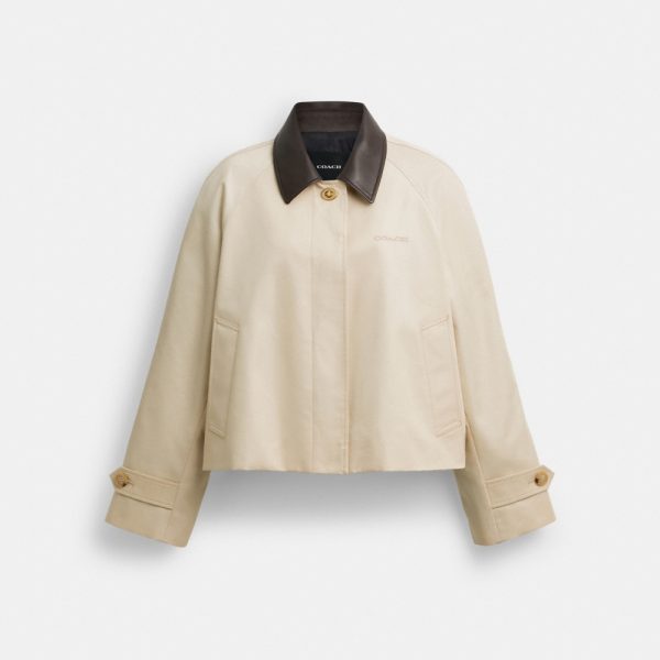 Coach Outlet Swing Trench Coat With Leather Collar - Preorder