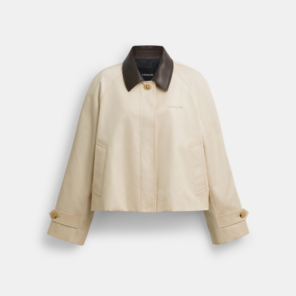 Coach Outlet Swing Trench Coat With Leather Collar - Preorder