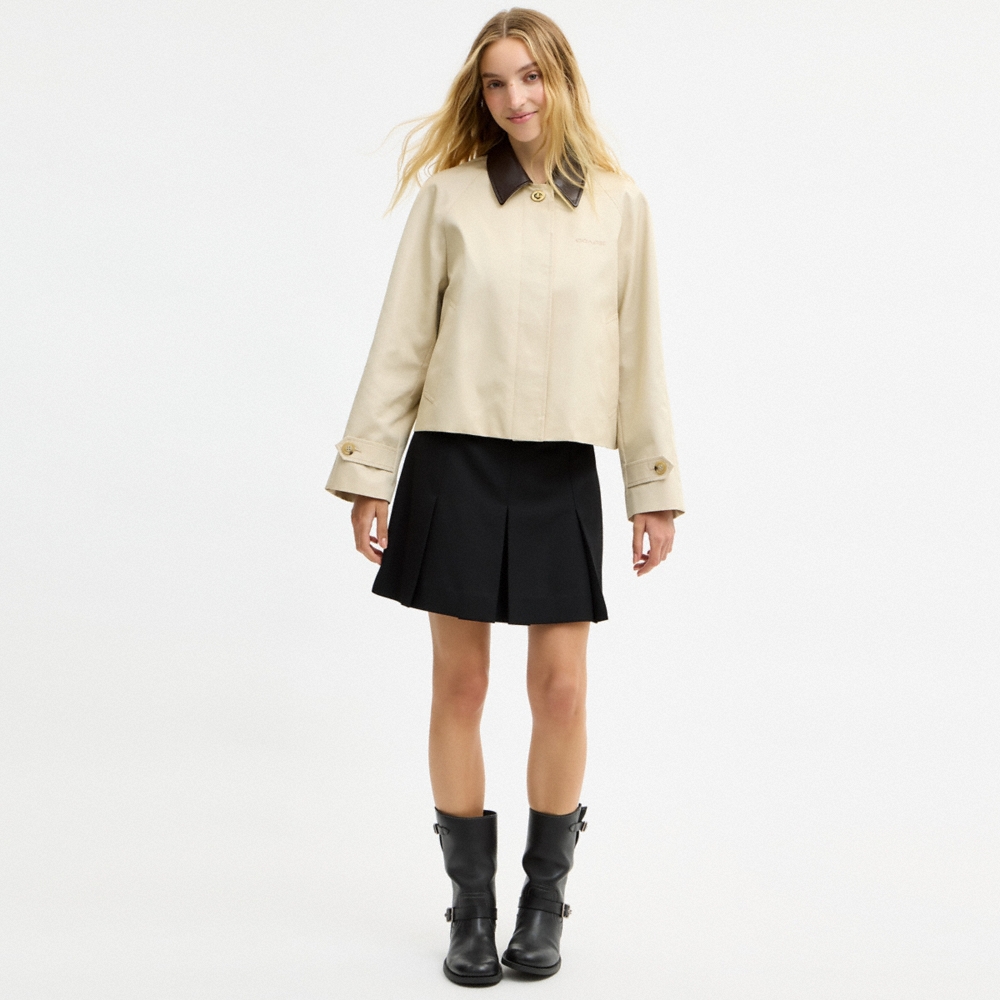 Coach Outlet Swing Trench Coat With Leather Collar - Preorder