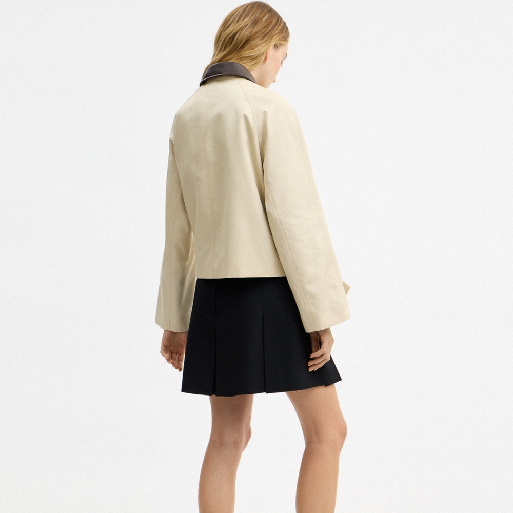 Coach Outlet Swing Trench Coat With Leather Collar - Preorder