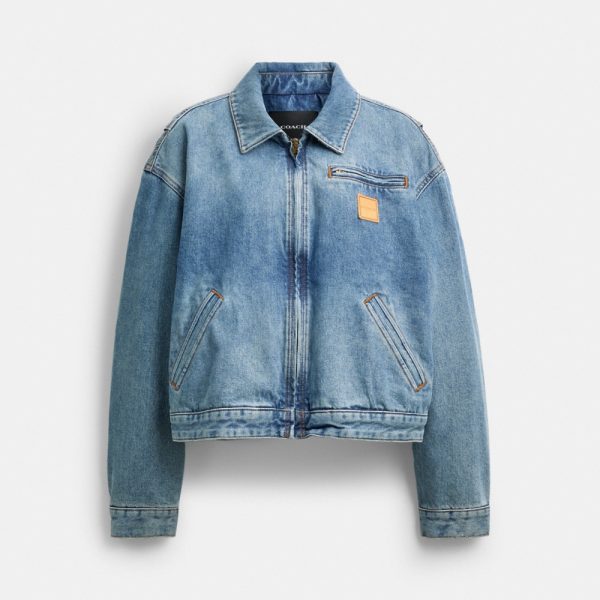 Coach Outlet Zip Denim Cropped Jacket - Preorder
