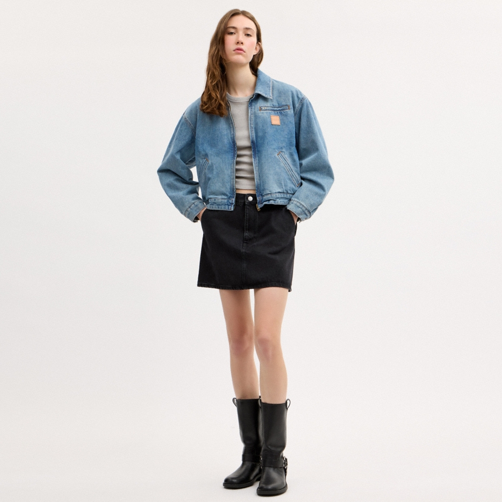 Coach Outlet Zip Denim Cropped Jacket - Preorder
