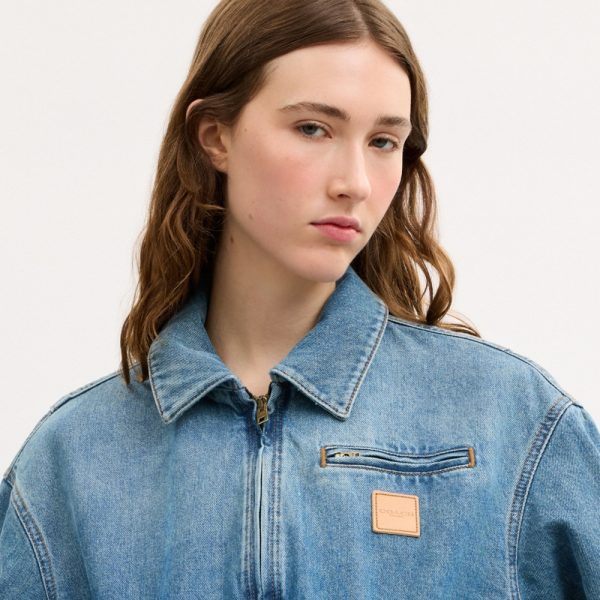 Coach Outlet Zip Denim Cropped Jacket - Preorder