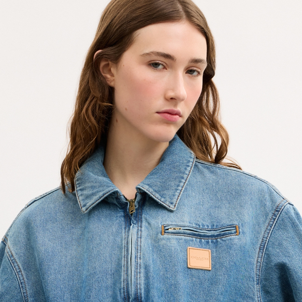Coach Outlet Zip Denim Cropped Jacket - Preorder