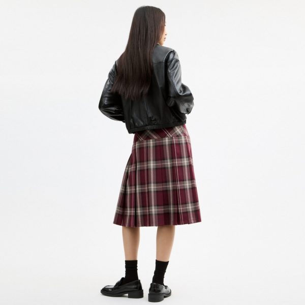 Coach Outlet Pleated Plaid Midi Skirt - Preorder