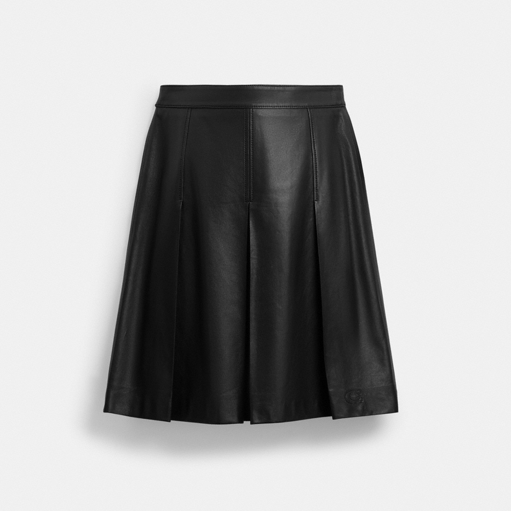 Coach Outlet Pleated Leather Midi Skirt - Preorder