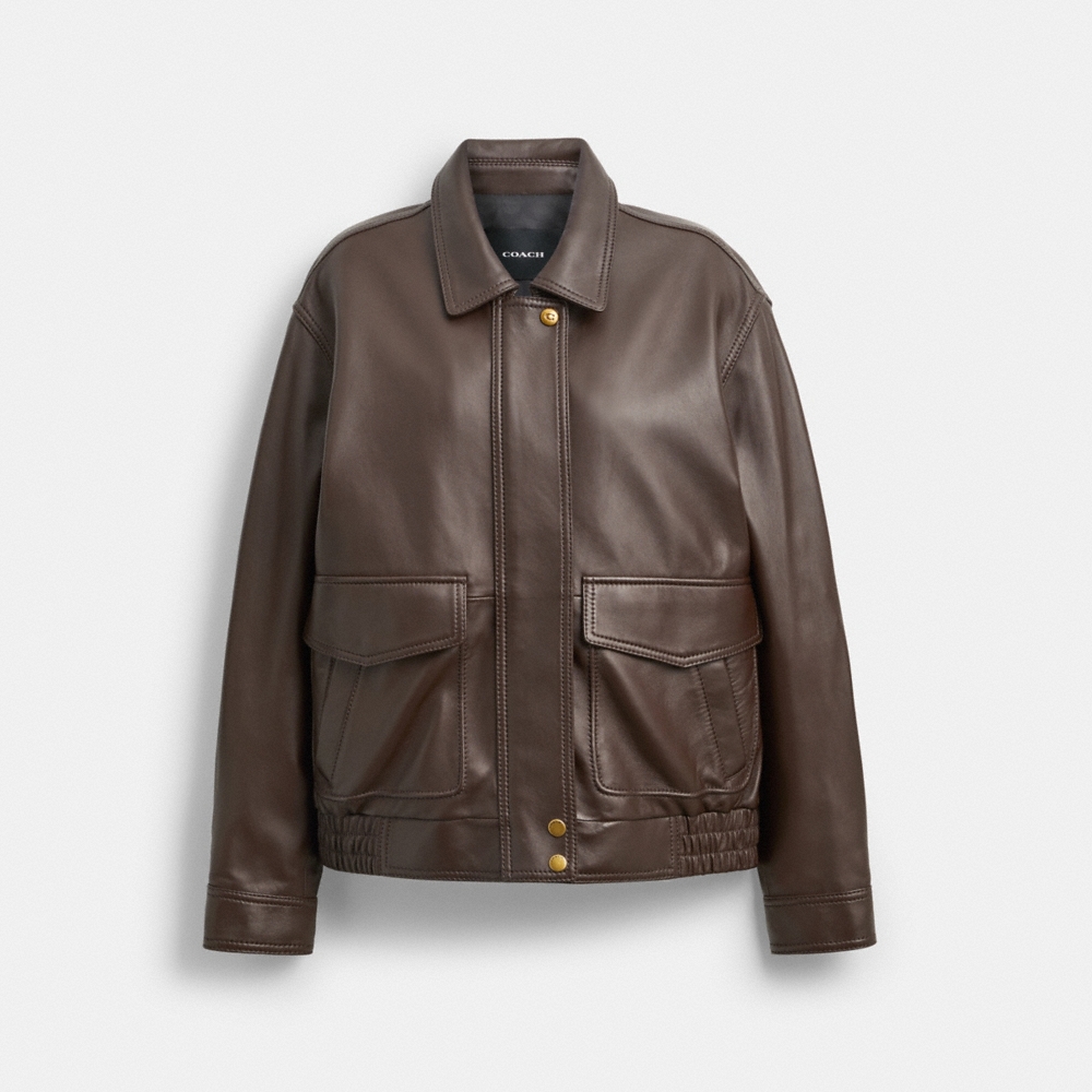 Coach Outlet Leather Pilot Jacket - Preorder
