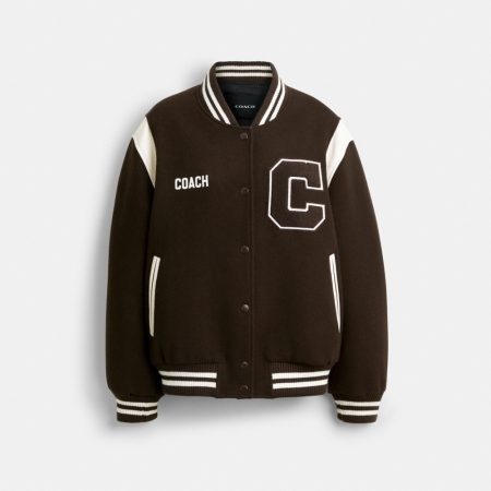Coach Outlet Wool Varsity Jacket - Preorder — Hickory Brown