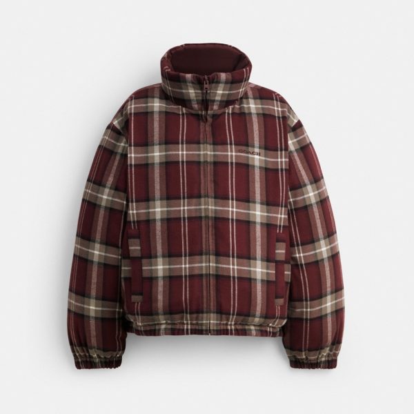 Coach Outlet Reversible Plaid Short Puffer - Preorder