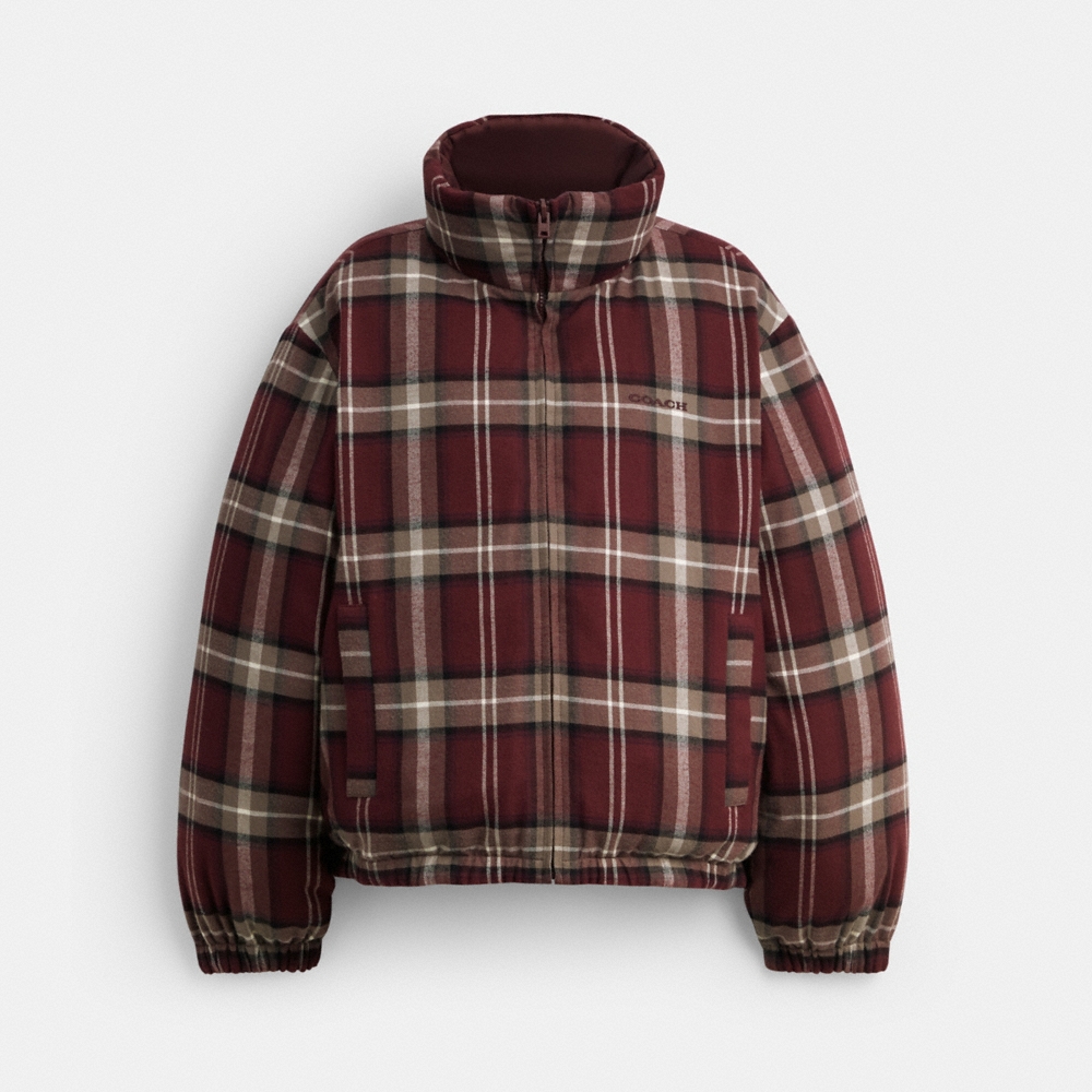 Coach Outlet Reversible Plaid Short Puffer - Preorder