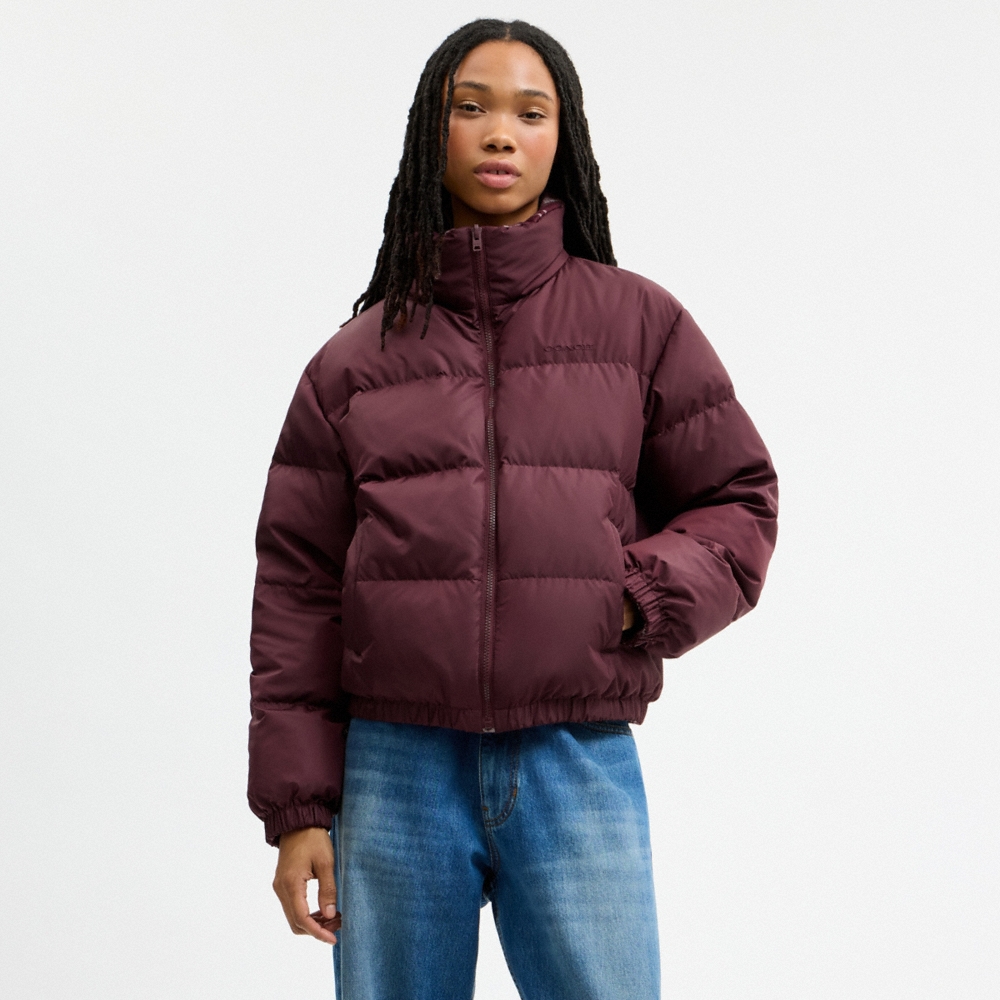 Coach Outlet Reversible Plaid Short Puffer - Preorder
