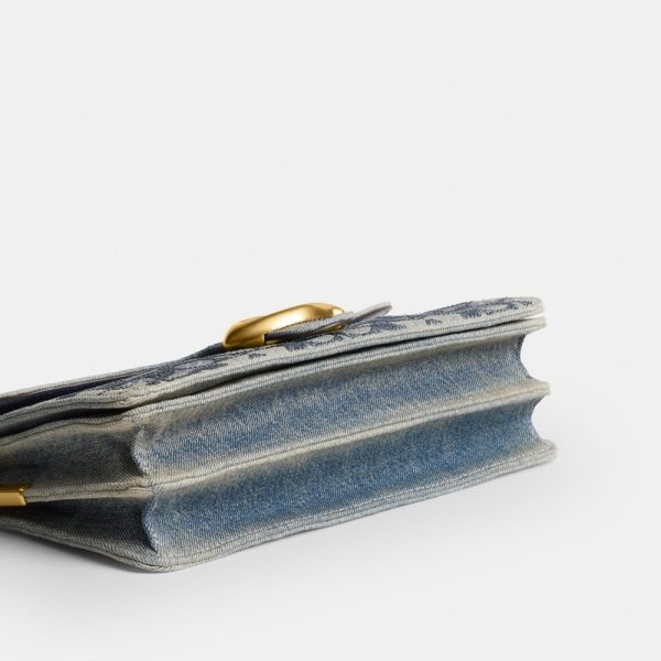 Coach Tabby Shoulder Bag 26 In Regenerative Cotton Denim With Crystal Signature - Preorder