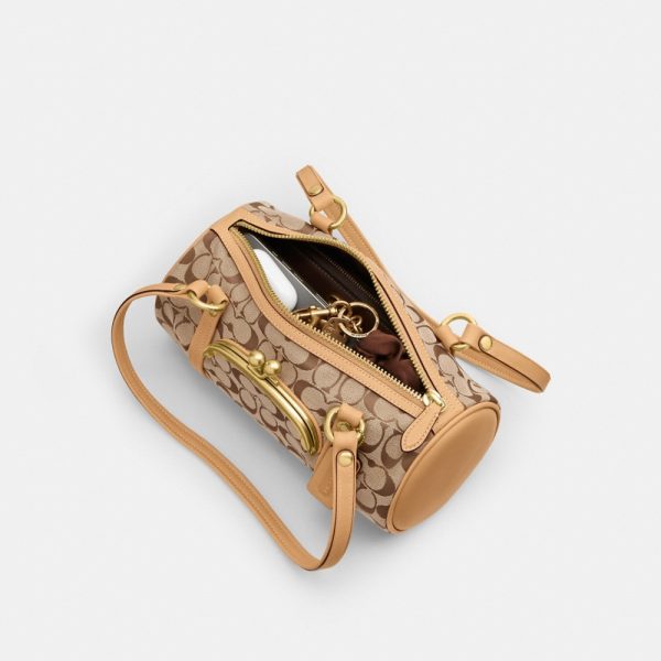 Coach Outlet Kisslock Barrel Bag 28 In Signature Jacquard - Preorder