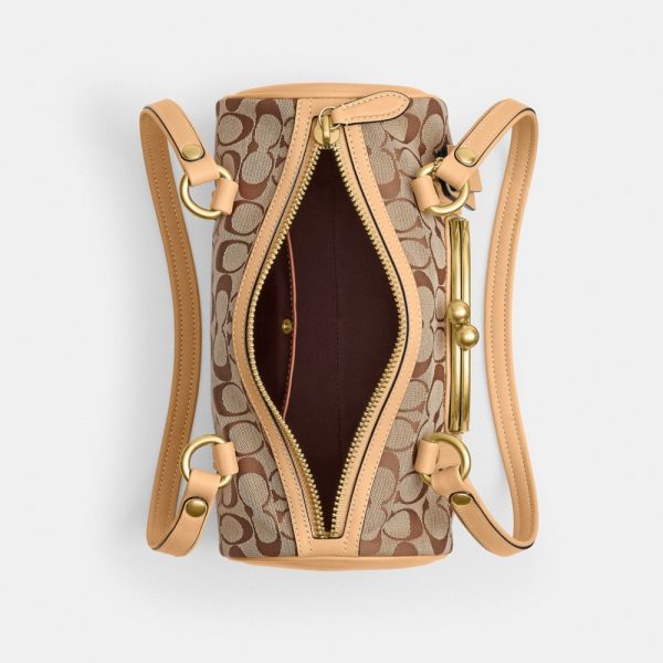 Coach Outlet Kisslock Barrel Bag 28 In Signature Jacquard - Preorder